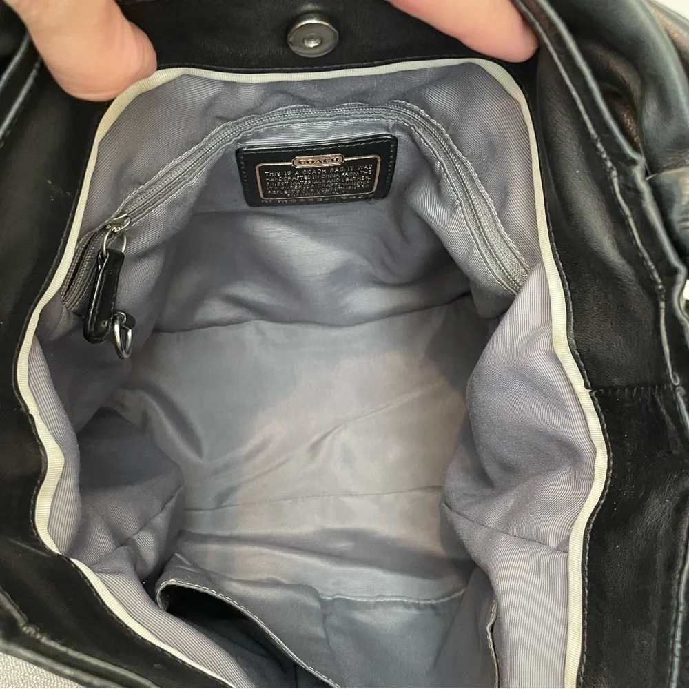 COACH Parker Op Art Slouchy Hobo Bag - Gray/Black/Silver 13427 - Picture 12 of 14